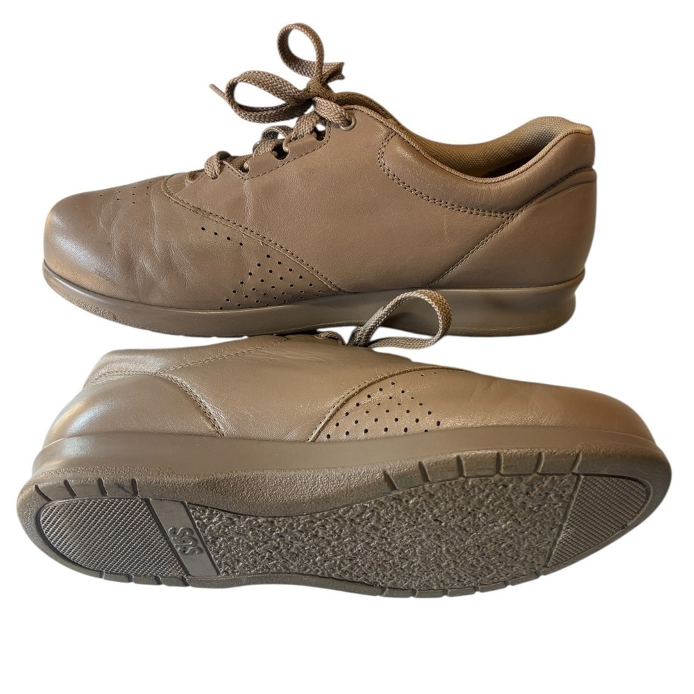 SAS Free Time, Womens Size 8 Extra Wide, Beige Leather Lace Up Walking Shoes - Picture 3 of 9